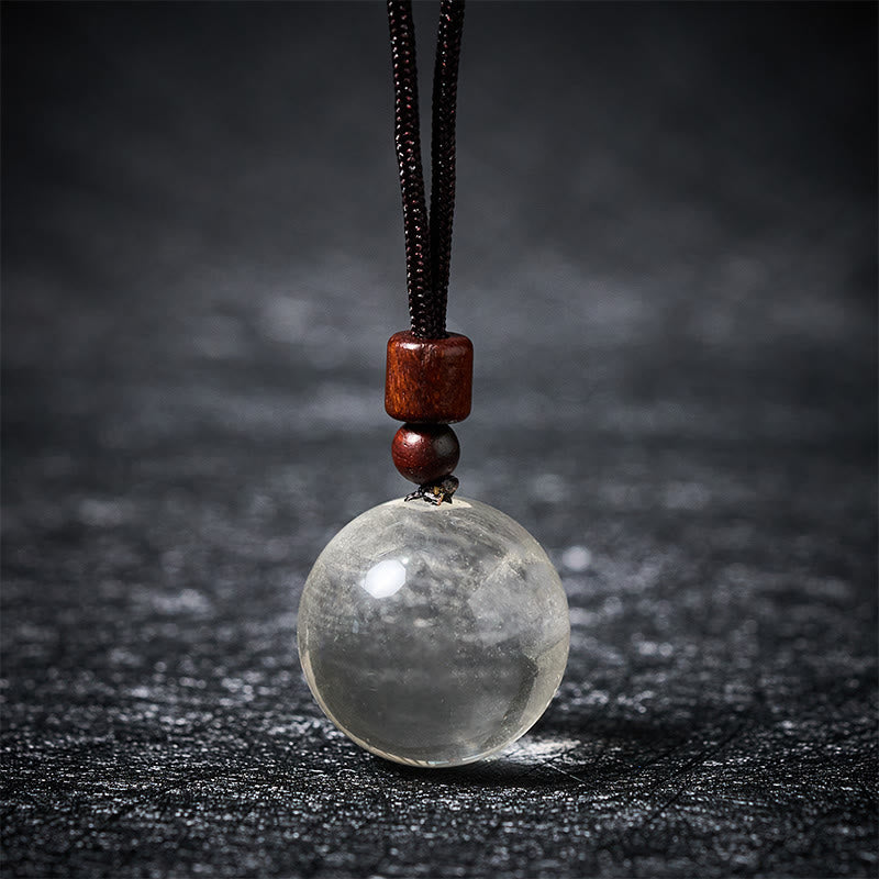 Buddha Stones Collar con colgante de protección de cuarzo ahumado, ojo de tigre y cristal blanco y rosa - Cristal blanco - image 1