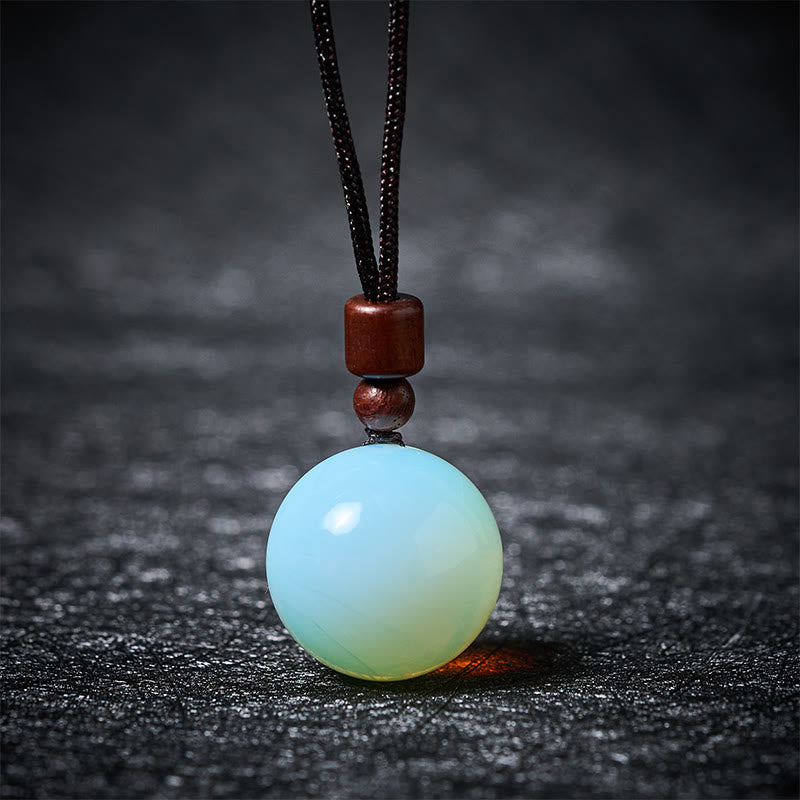 Buddha Stones Collar con colgante de protección de cuarzo ahumado, ojo de tigre y cristal blanco y rosa - Ópalo - image 9