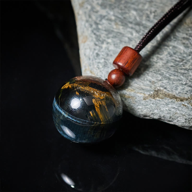 Buddha Stones Collar con colgante de protección de cuarzo ahumado, ojo de tigre y cristal blanco y rosa - image 26