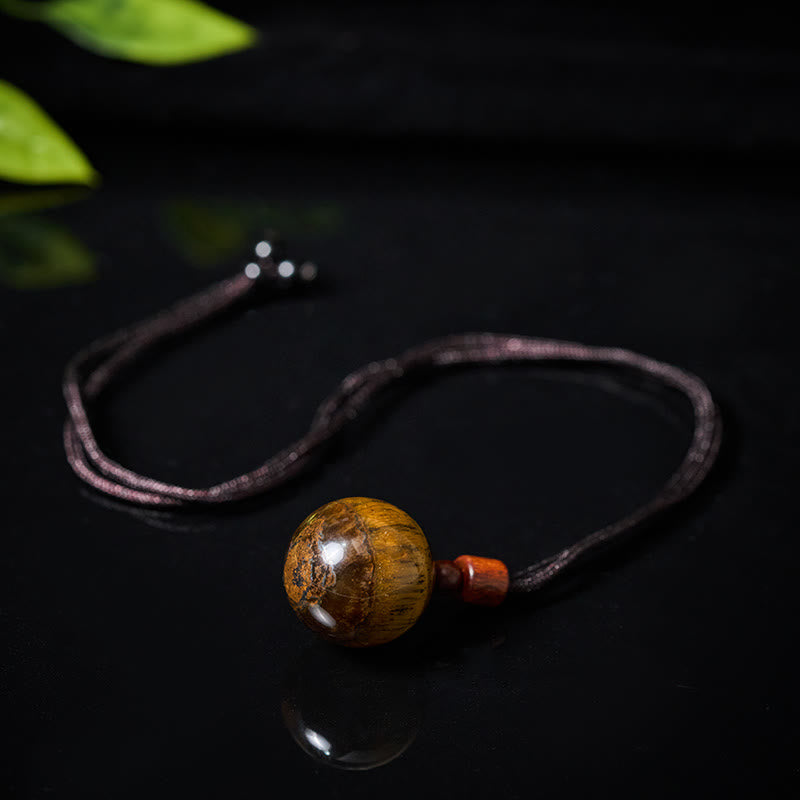 Buddha Stones Collar con colgante de protección de cuarzo ahumado, ojo de tigre y cristal blanco y rosa - image 23