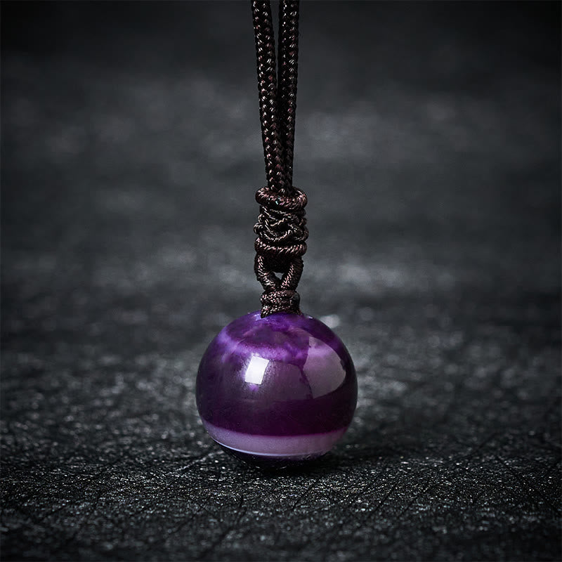 Buddha Stones Amatista, ágata amarilla, varios ágatas, cristal rosa, lazurita, lapislázuli, colgante de collar de equilibrio - Ágata púrpura - image 11