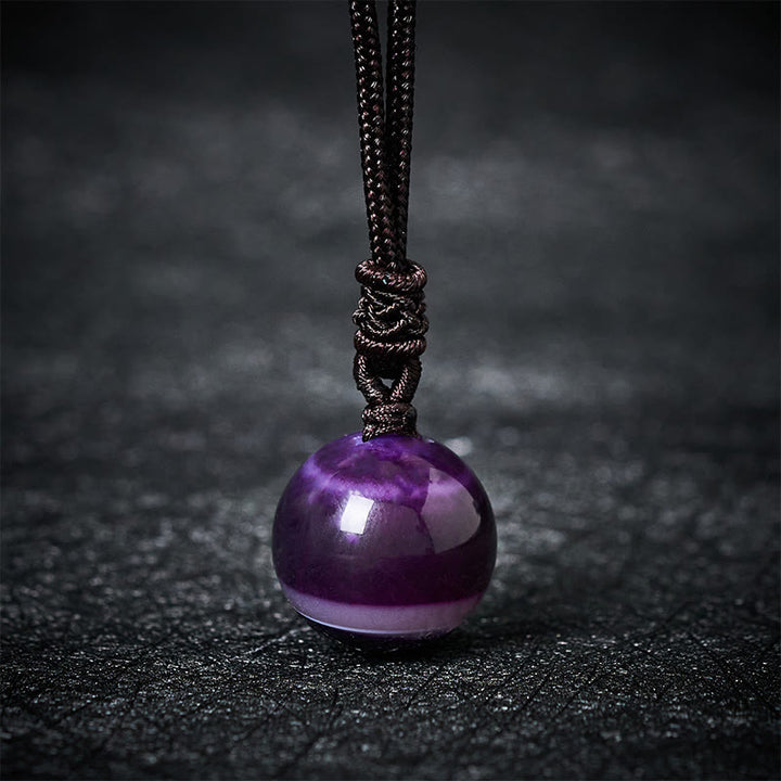 Buddha Stones Amatista, ágata amarilla, varios ágatas, cristal rosa, lazurita, lapislázuli, colgante de collar de equilibrio - Ágata púrpura - image 11