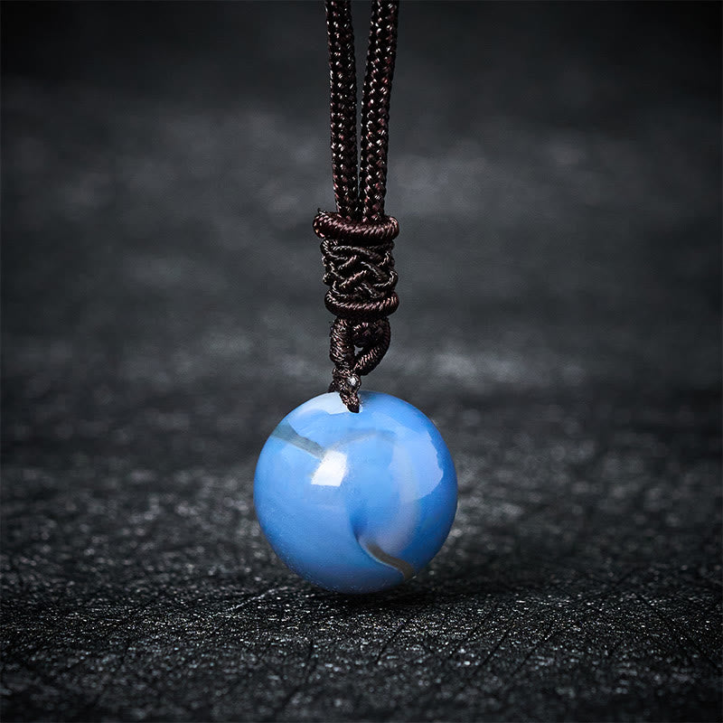 Buddha Stones Amatista, ágata amarilla, varios ágatas, cristal rosa, lazurita, lapislázuli, colgante de collar de equilibrio - Ágata azul - image 15