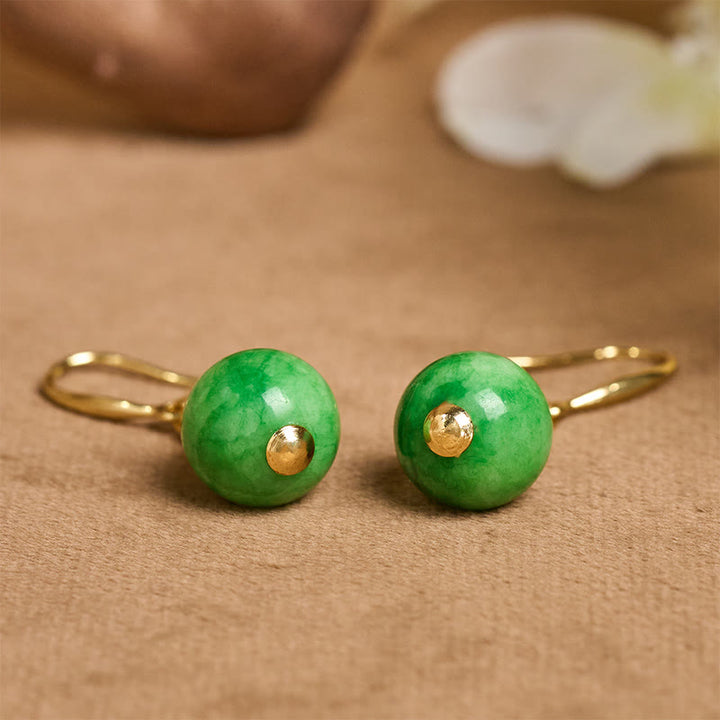 Buddha Stones Pendientes de plata de ley 925 con calcedonia verde y fuerza y ​​coraje - image 3