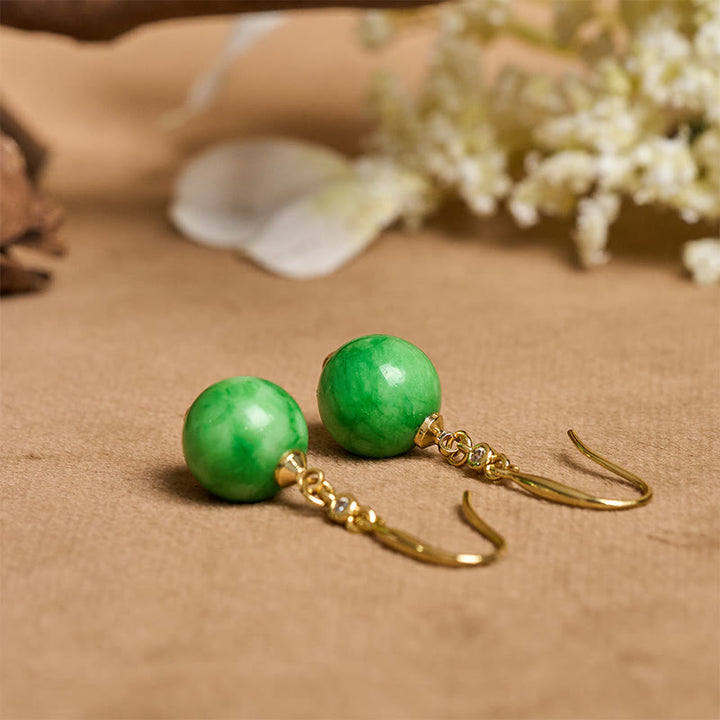 Buddha Stones Pendientes de plata de ley 925 con calcedonia verde y fuerza y ​​coraje - image 7