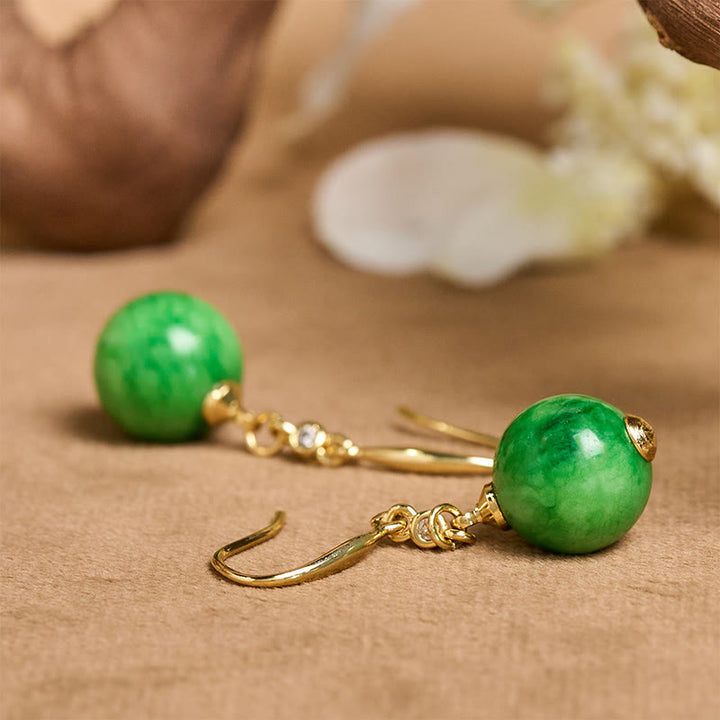 Buddha Stones Pendientes de plata de ley 925 con calcedonia verde y fuerza y ​​coraje - image 4