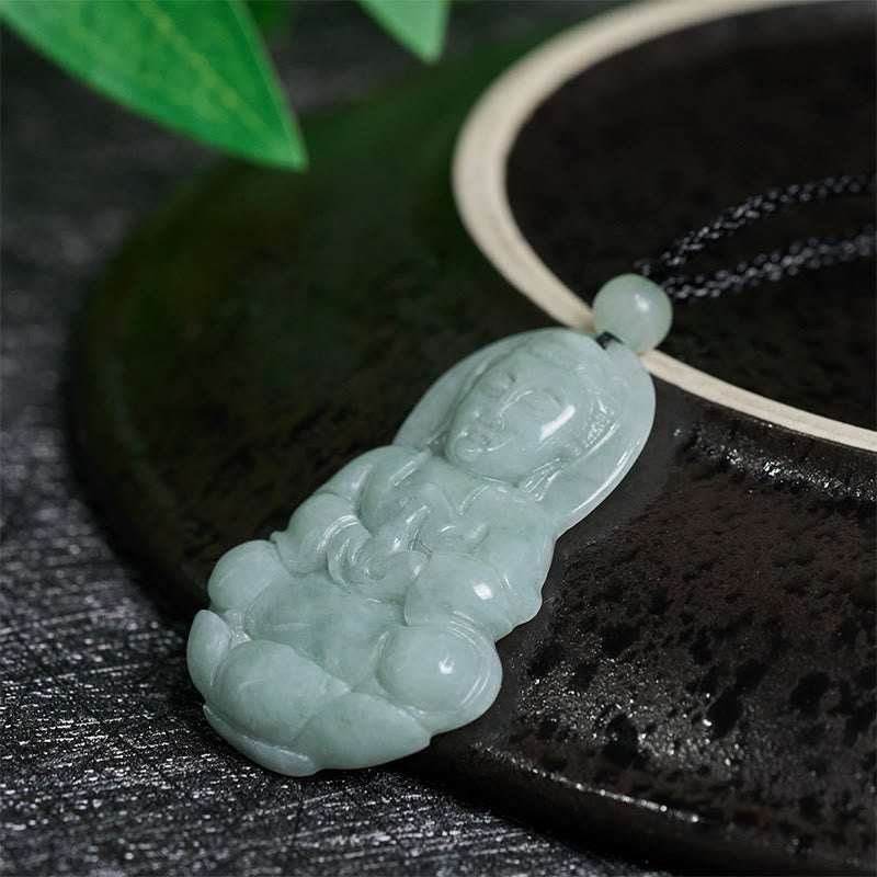 Buddha Stones Colgante de collar de armonía Jade Kwan Yin Avalokitesvara - image 2