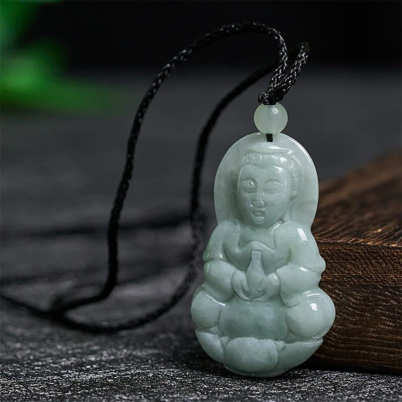 Buddha Stones Colgante de collar de armonía Jade Kwan Yin Avalokitesvara - image 1