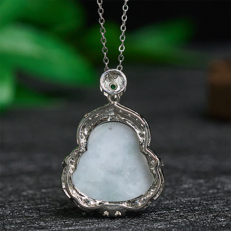 Buddha Stones Colgante de jade con forma de Buda sonriente y abundancia - image 4