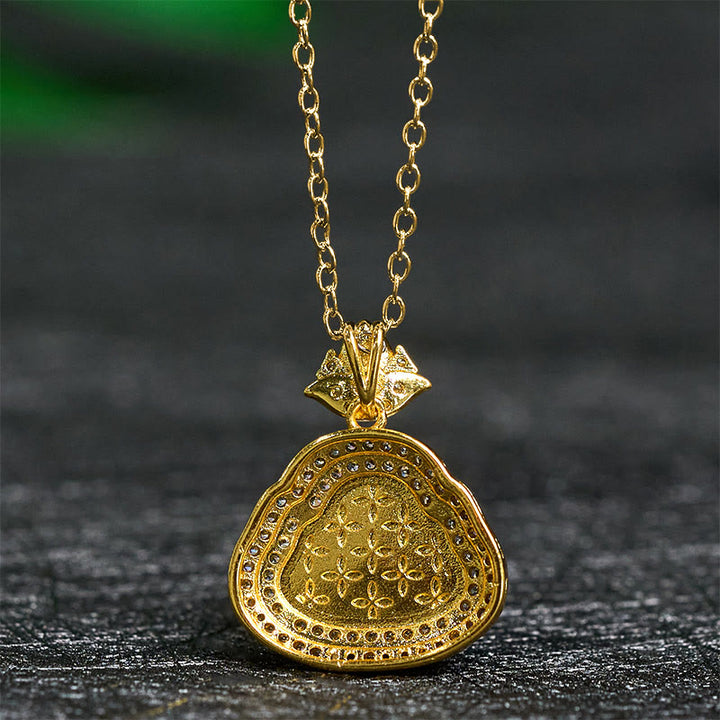 Buddha Stones Colgante de jade con forma de Buda sonriente y símbolo de prosperidad y suerte - image 4