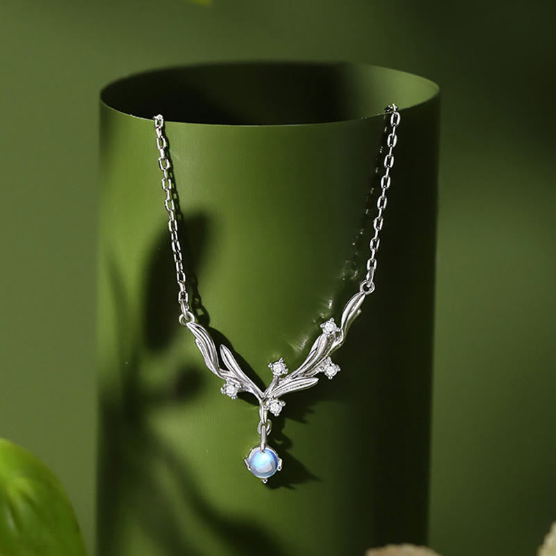 Buddha Stones Collar con colgante de muérdago en plata de ley 925 que aleja los malos espíritus - image 1