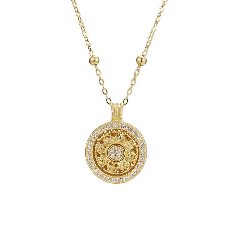 Buddha Stones Colgante de plata de ley 925 con ocho tesoros y bendición de Luo Pan - Cadena de cuentas de plata de ley 925 (diámetro: 15 mm) - image 8