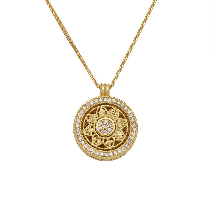 Buddha Stones Colgante de plata de ley 925 con ocho tesoros y bendición de Luo Pan - Plata de ley 925 (diámetro: 15 mm) - image 7