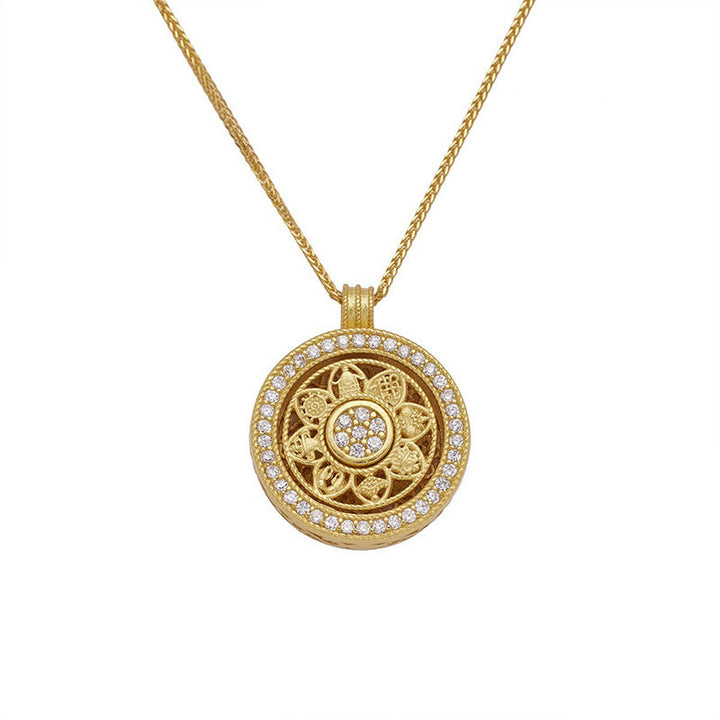 Buddha Stones Colgante de plata de ley 925 con ocho tesoros y bendición de Luo Pan - Plata de ley 925 (diámetro: 15 mm) - image 7