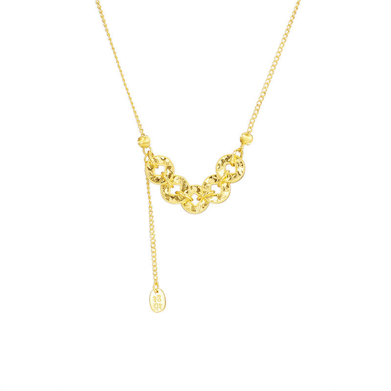 Buddha Stones Anillo de protección con cinco monedas imperiales de plata de ley 925, pulsera, collar y colgante. - image 1