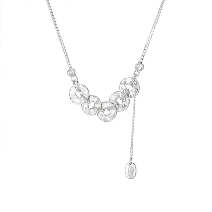 Buddha Stones Anillo de protección con cinco monedas imperiales de plata de ley 925, pulsera, collar y colgante. - image 4