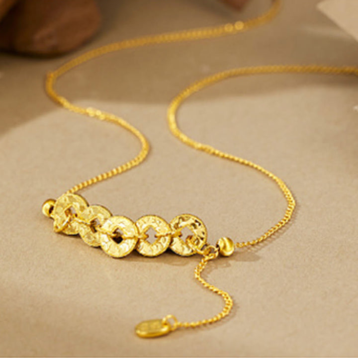 Buddha Stones Anillo de protección con cinco monedas imperiales de plata de ley 925, pulsera, collar y colgante. - image 2