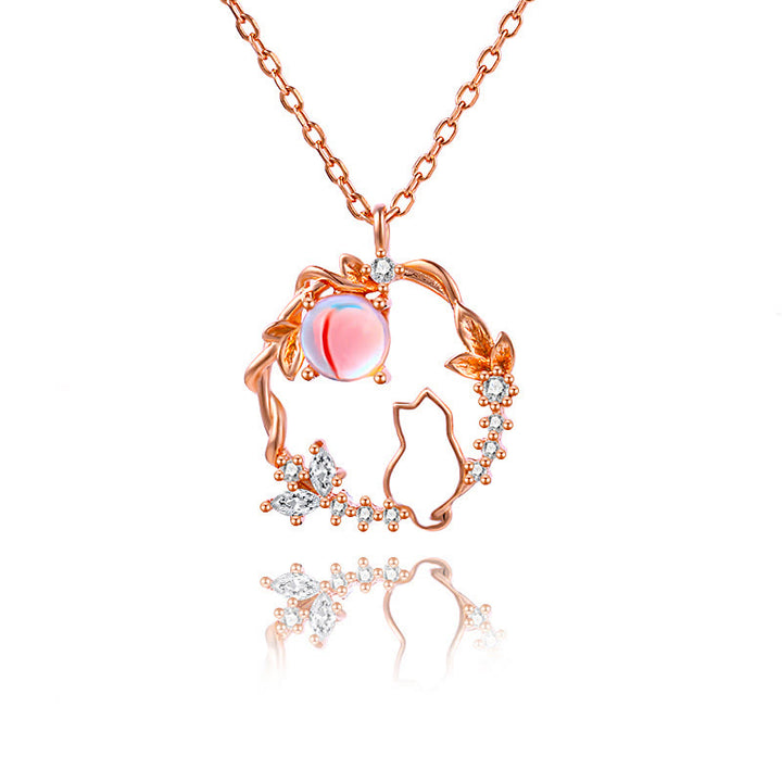 Buddha Stones Pendientes, pulsera, collar y colgante de plata de ley 925 con diseño de gato y flor bendecida. - image 11