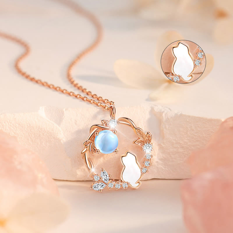 Buddha Stones Pendientes, pulsera, collar y colgante de plata de ley 925 con diseño de gato y flor bendecida. - image 12