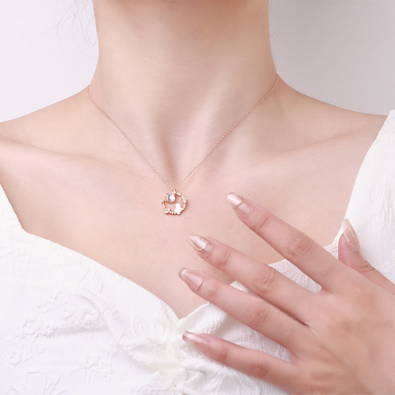 Buddha Stones Pendientes, pulsera, collar y colgante de plata de ley 925 con diseño de gato y flor bendecida. - image 9