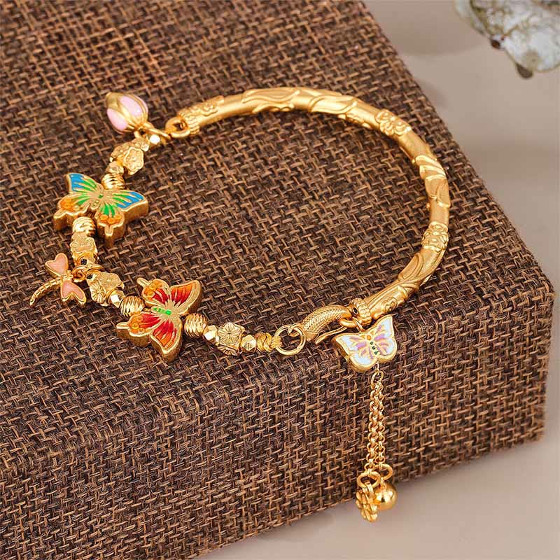 Buddha Stones Pulsera protectora de plata de ley 925 con flor de mariposa - Plata de ley 925 (circunferencia de la muñeca: 15-16 cm) - image 0