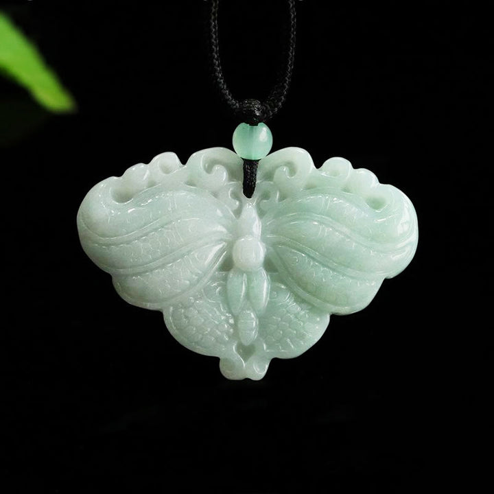 Buddha Stones Colgante de mariposa de jade para la prosperidad - image 1