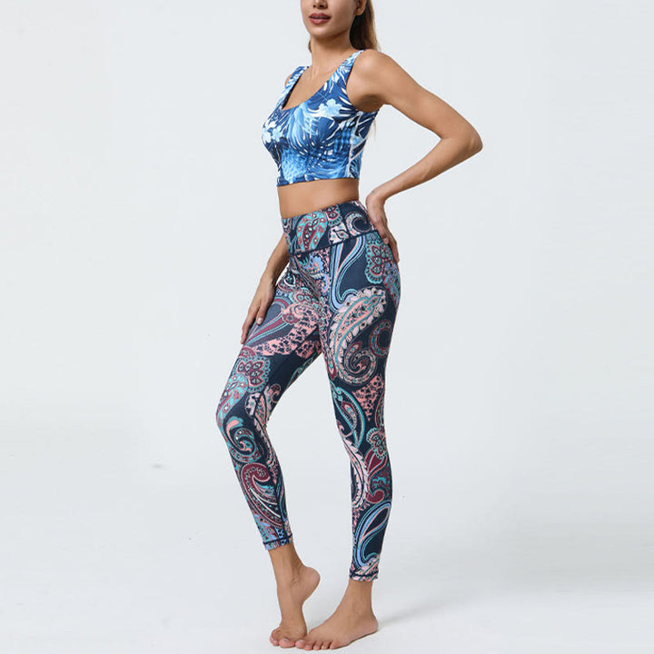 Leggings de cintura alta para mujer con estampado de Buddha Stones, flores, plumas, sol y luna, ideales para deportes, fitness y yoga. - image 4