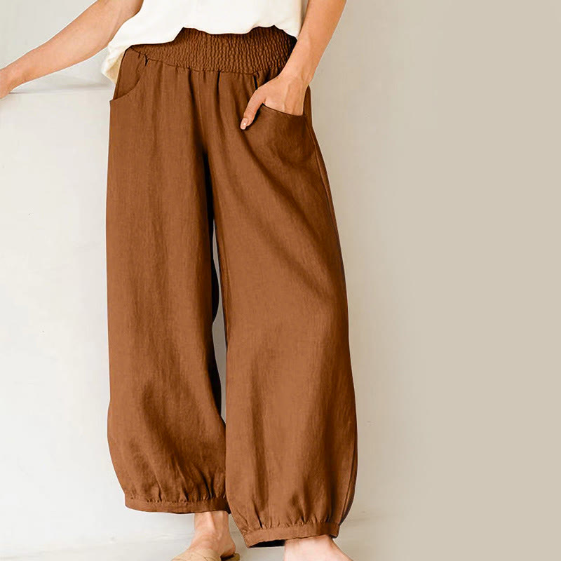 Pantalones harem de algodón liso para mujer con estampado de Buddha Stones y bolsillos. - Perú - US16，UK/AU20，EU48 (3XL) - image 6
