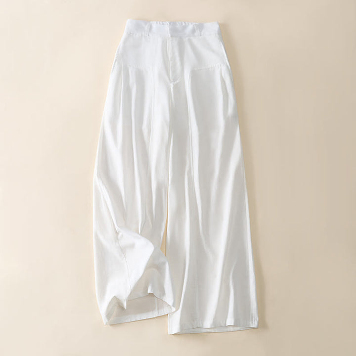Buddha Stones Pantalones anchos de algodón con cremallera y bolsillos para mujer - image 12