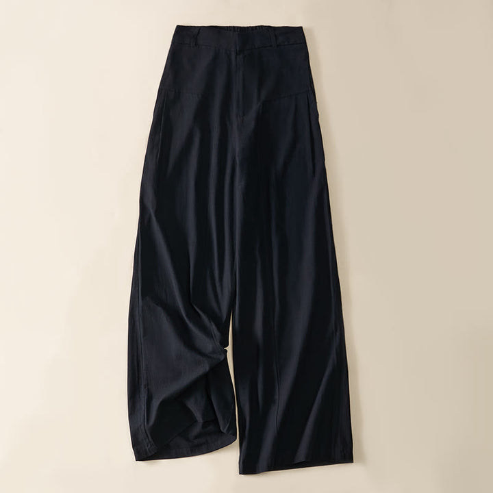 Buddha Stones Pantalones anchos de algodón con cremallera y bolsillos para mujer - Negro - US8-10，UK/AU12-14，EU40-42 (2XL) - image 9