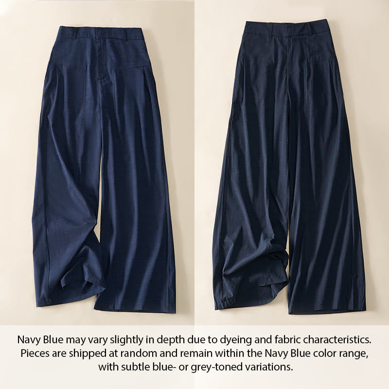 Buddha Stones Pantalones anchos de algodón con cremallera y bolsillos para mujer - image 2