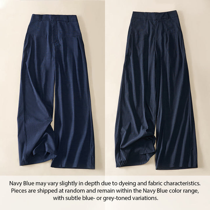 Buddha Stones Pantalones anchos de algodón con cremallera y bolsillos para mujer - image 2