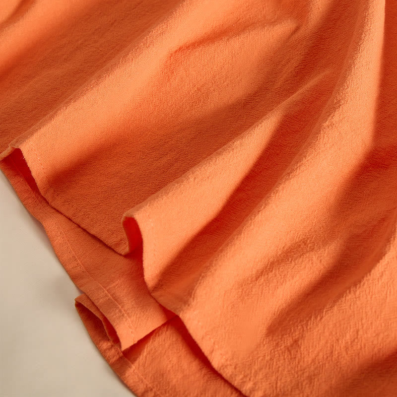 Vestido midi de mujer con media manga y bolsillos, bordado geométrico de Buddha Stones - image 15