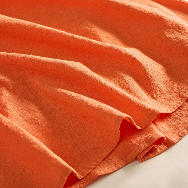 Vestido midi de mujer con media manga y bolsillos, bordado geométrico de Buddha Stones - image 17