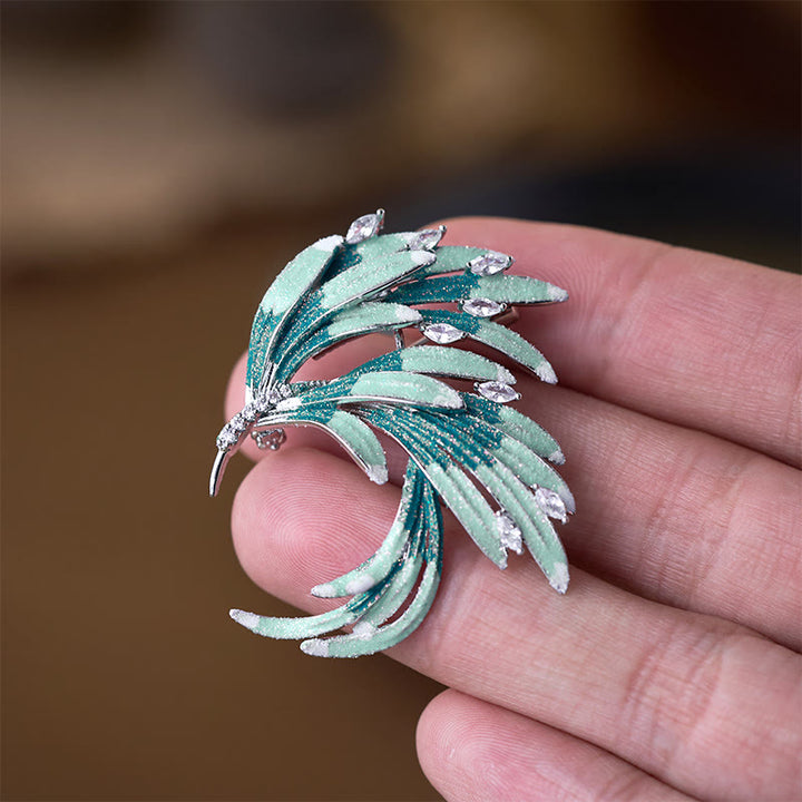 Buddha Stones Broche de cobre con la fuerza de la pluma de fénix - image 8