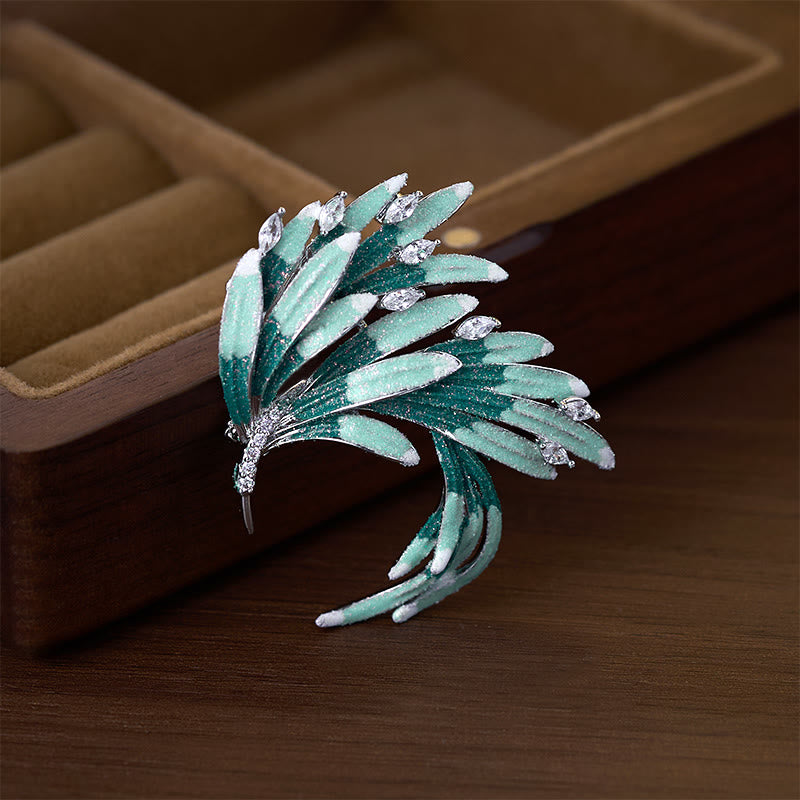 Buddha Stones Broche de cobre con la fuerza de la pluma de fénix - image 7