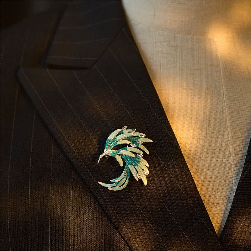 Buddha Stones Broche de cobre con la fuerza de la pluma de fénix - image 9