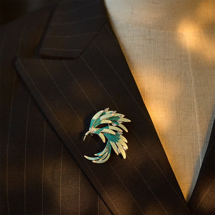 Buddha Stones Broche de cobre con la fuerza de la pluma de fénix - image 9