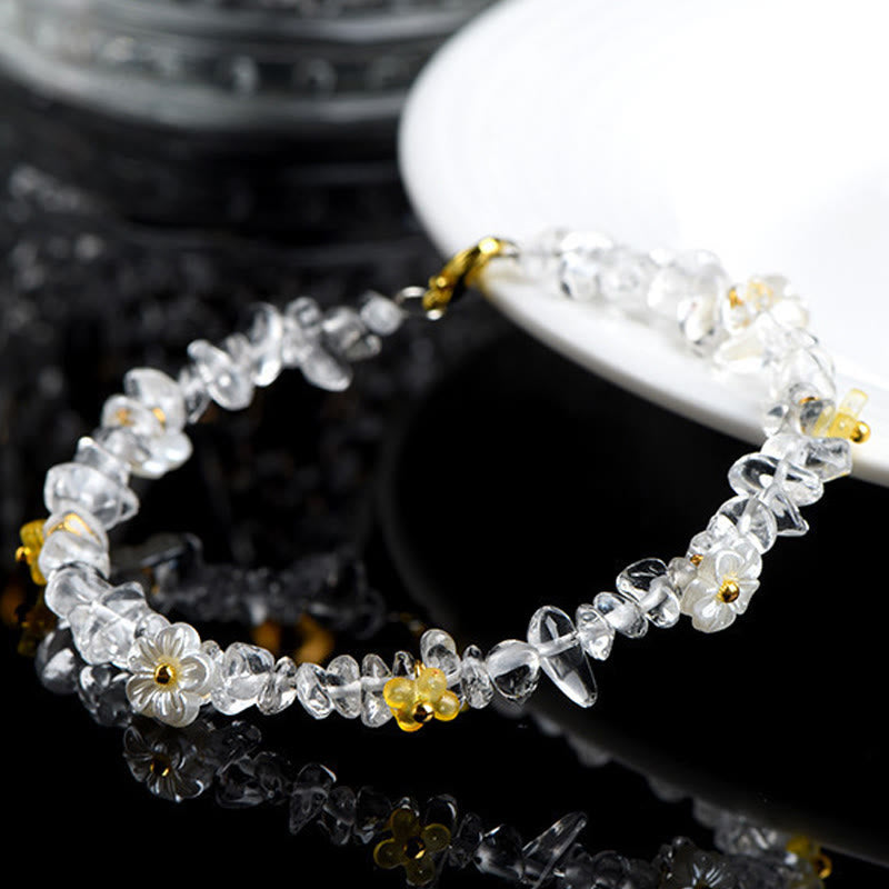 Buddha Stones Pulsera Serenity con aguamarina natural, peridoto, cuarzo fresa y varios cristales. - image 30