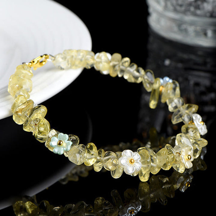 Buddha Stones Pulsera Serenity con aguamarina natural, peridoto, cuarzo fresa y varios cristales. - image 20