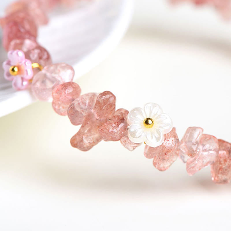 Buddha Stones Pulsera Serenity con aguamarina natural, peridoto, cuarzo fresa y varios cristales. - image 39