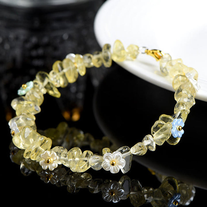 Buddha Stones Pulsera Serenity con aguamarina natural, peridoto, cuarzo fresa y varios cristales. - image 19