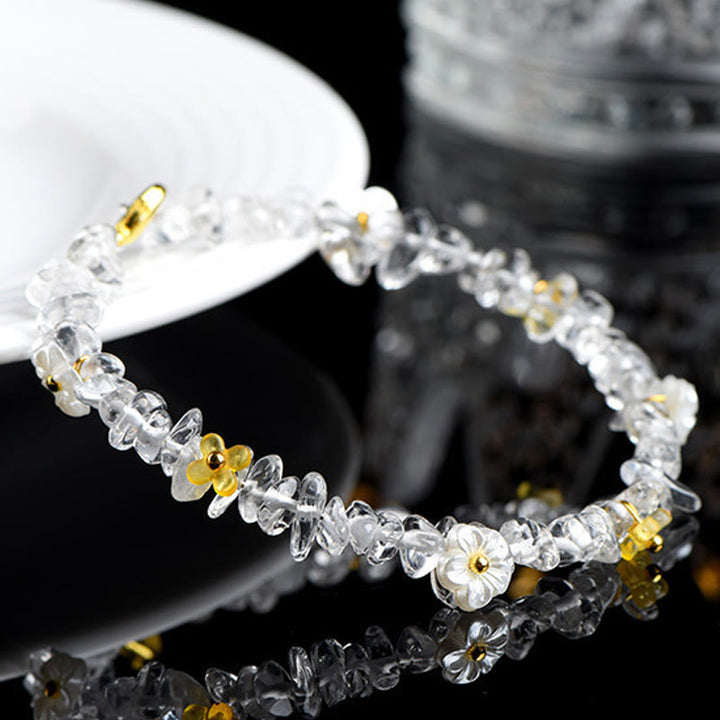 Buddha Stones Pulsera Serenity con aguamarina natural, peridoto, cuarzo fresa y varios cristales. - image 32