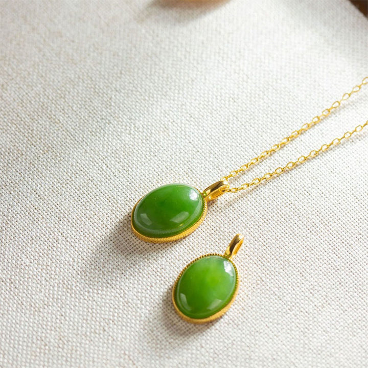 Buddha Stones Colgante de plata de ley 925 con diseño redondo de jade Hetian natural, símbolo de prosperidad. - image 3