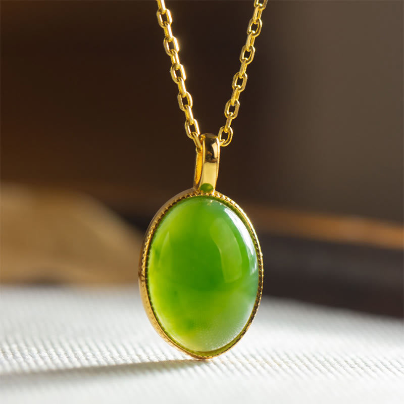 Buddha Stones Colgante de plata de ley 925 con diseño redondo de jade Hetian natural, símbolo de prosperidad. - image 1