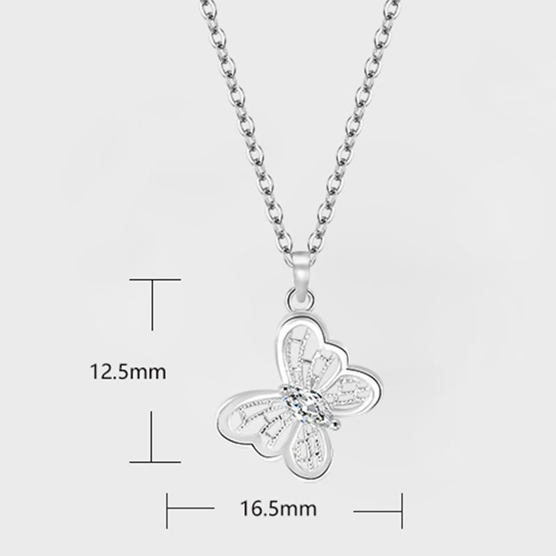 Buddha Stones Colgante de mariposa de plata de ley 999 para collar protector - image 7