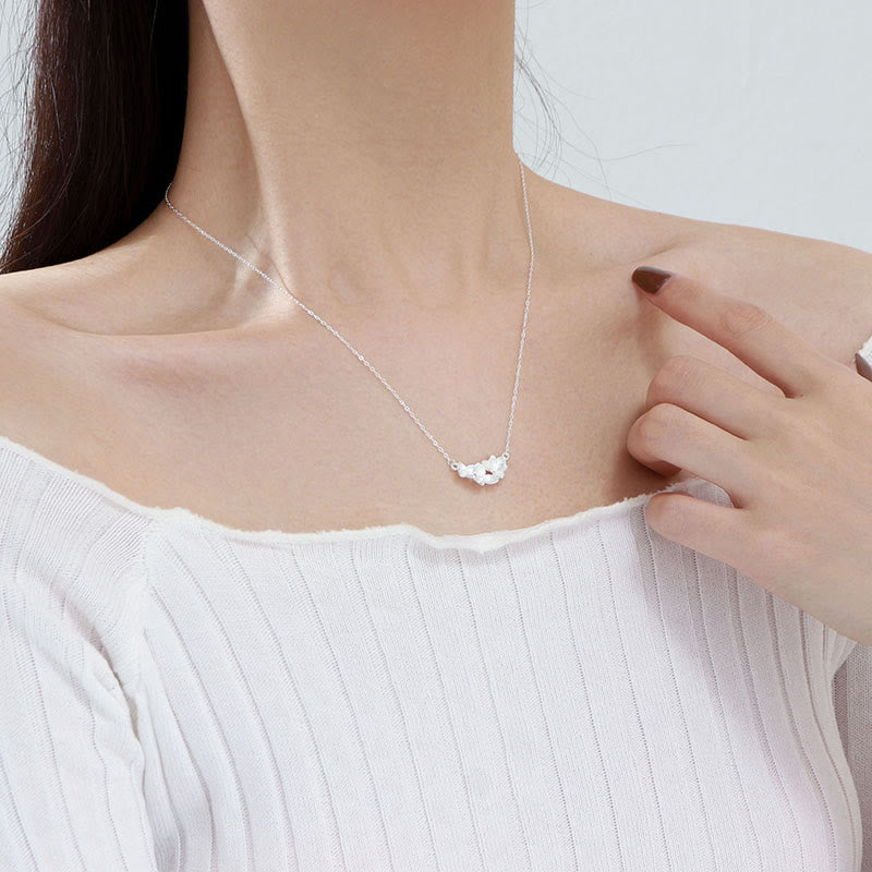 Buddha Stones Colgante de collar con diseño de flor bendita en plata de ley 999 - image 6