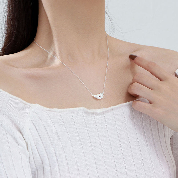 Buddha Stones Colgante de collar con diseño de flor bendita en plata de ley 999 - image 6