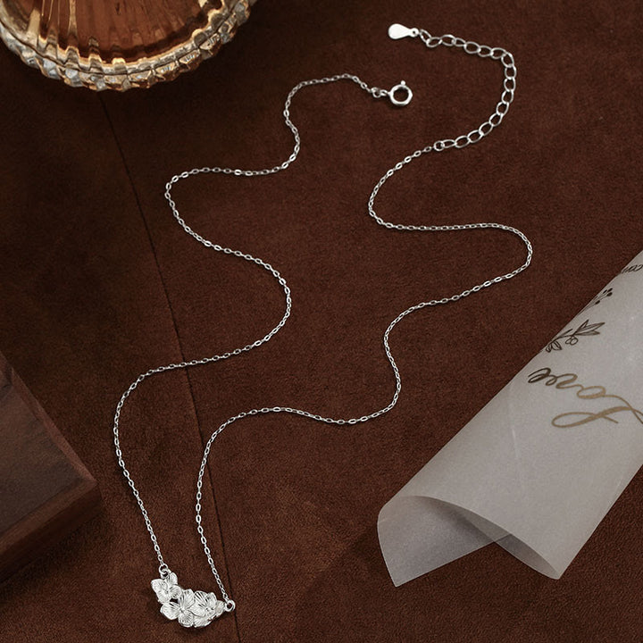 Buddha Stones Colgante de collar con diseño de flor bendita en plata de ley 999 - image 2