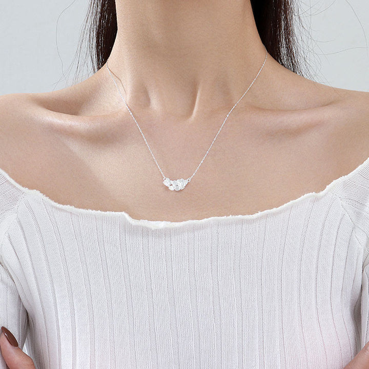 Buddha Stones Colgante de collar con diseño de flor bendita en plata de ley 999 - image 7